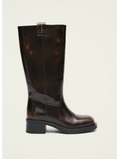 Sajan Vintage Effect Brown Leather Boots