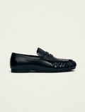 Aven Black Leather Loafers