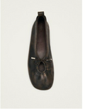 Rosalind Vintage Effect Brown Leather Ballet Flats